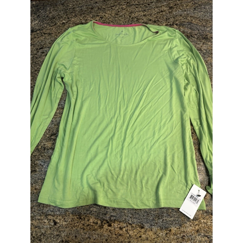 NWT Vera Bradley Women's Coco Knit Layer Long Sleeve Top Green Size L
